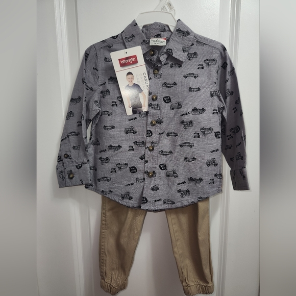 Wrangler Kids Gray Button-Up Shirt - Picture 1 of 7
